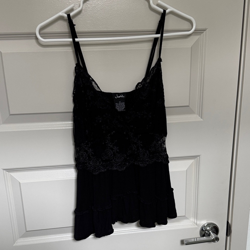 Justify Black Lace Tank Top